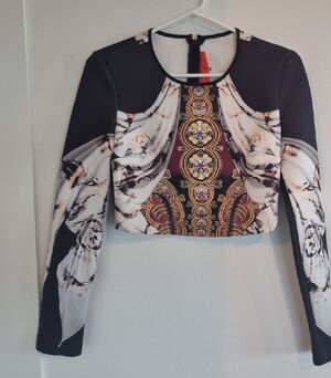 Clover Canyon Black and White Long Sleeve Top